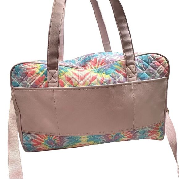 NWT BETSEY JOHNSON QUILTED MULTI COLOR TIE DYE LARGE WEEKENDER TRAVEL BAG - Picture 7 of 8